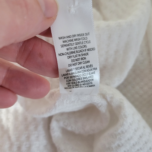 Womens Tommy Hilfiger White waffle weave button front cardigan Size Med - Picture 7 of 8